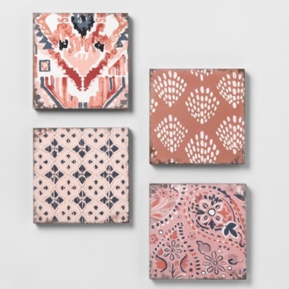 Opalhouse Other - Opalhouse™ Wooden Blockprint Wall Art